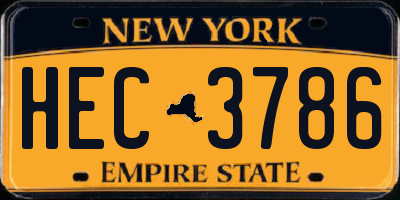 NY license plate HEC3786