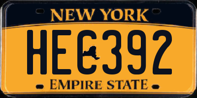 NY license plate HEC392