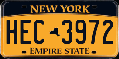 NY license plate HEC3972