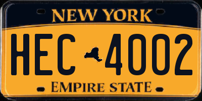 NY license plate HEC4002