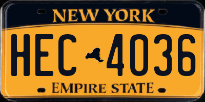 NY license plate HEC4036