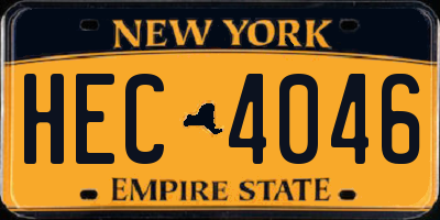 NY license plate HEC4046