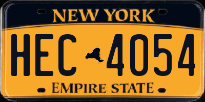 NY license plate HEC4054