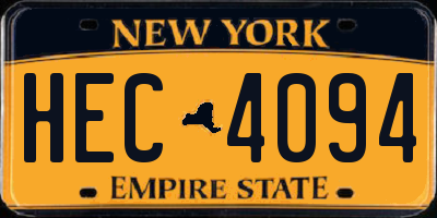 NY license plate HEC4094
