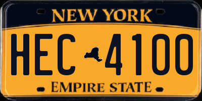NY license plate HEC4100