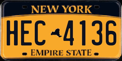 NY license plate HEC4136