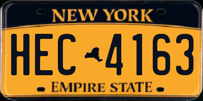 NY license plate HEC4163