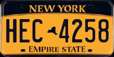 NY license plate HEC4258