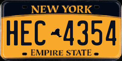 NY license plate HEC4354