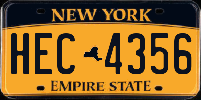NY license plate HEC4356