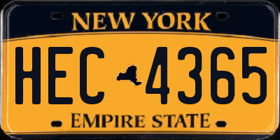 NY license plate HEC4365