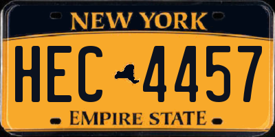 NY license plate HEC4457