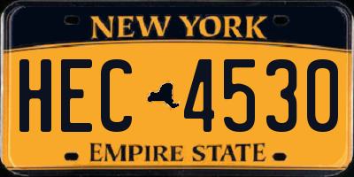 NY license plate HEC4530