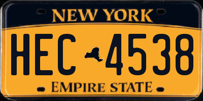 NY license plate HEC4538