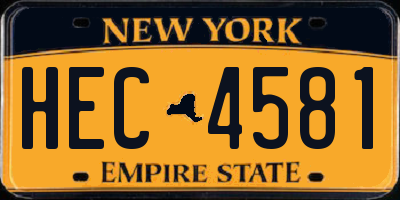 NY license plate HEC4581