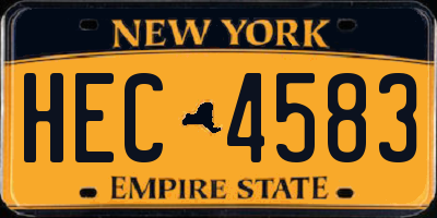 NY license plate HEC4583