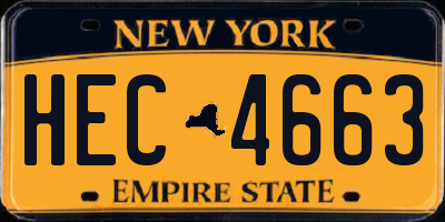 NY license plate HEC4663