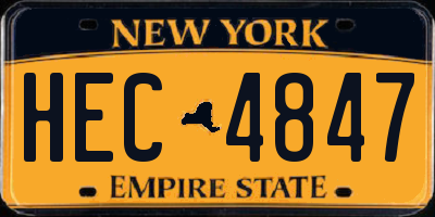 NY license plate HEC4847