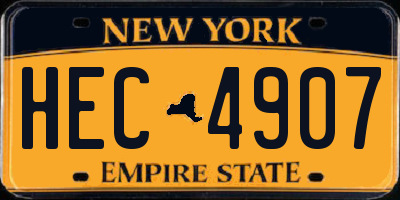 NY license plate HEC4907
