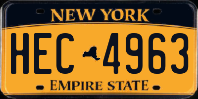 NY license plate HEC4963