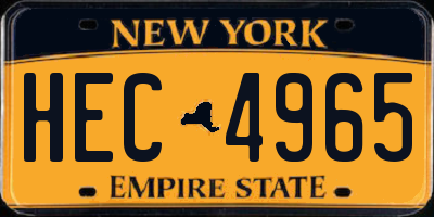 NY license plate HEC4965