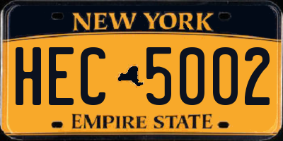 NY license plate HEC5002