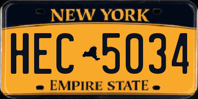 NY license plate HEC5034