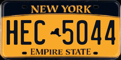 NY license plate HEC5044