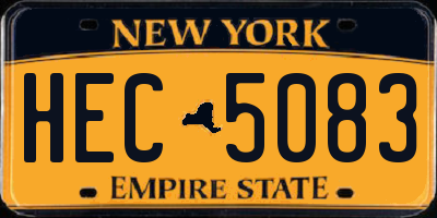 NY license plate HEC5083