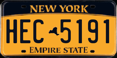 NY license plate HEC5191