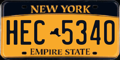 NY license plate HEC5340