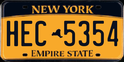 NY license plate HEC5354