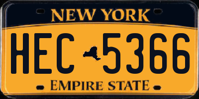 NY license plate HEC5366