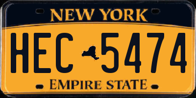 NY license plate HEC5474