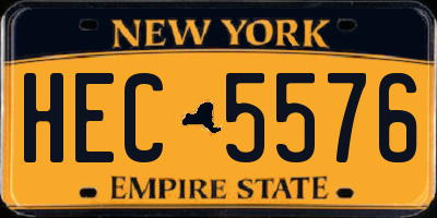 NY license plate HEC5576