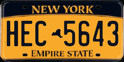 NY license plate HEC5643