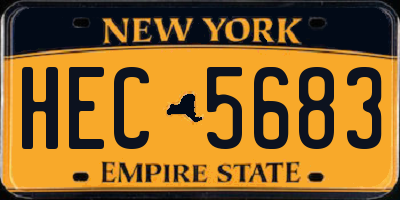 NY license plate HEC5683