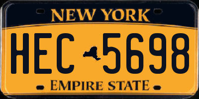 NY license plate HEC5698