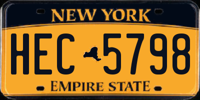 NY license plate HEC5798
