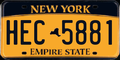 NY license plate HEC5881