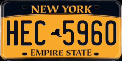 NY license plate HEC5960