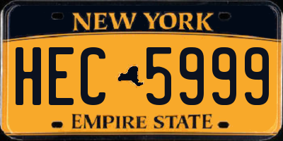 NY license plate HEC5999