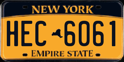 NY license plate HEC6061