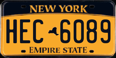 NY license plate HEC6089