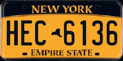 NY license plate HEC6136
