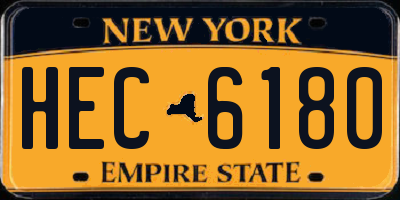 NY license plate HEC6180