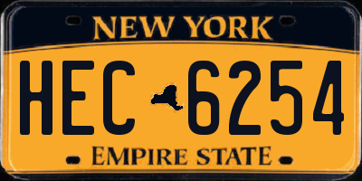 NY license plate HEC6254