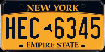 NY license plate HEC6345