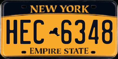 NY license plate HEC6348