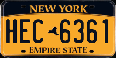 NY license plate HEC6361